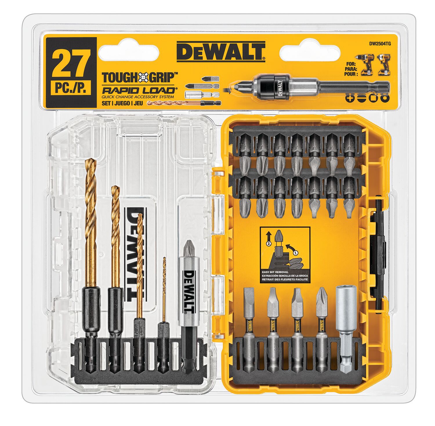 slide 1 of 5, DEWALT Tough Grip Screwdriver Bit Set (27-Piece), 1 ct