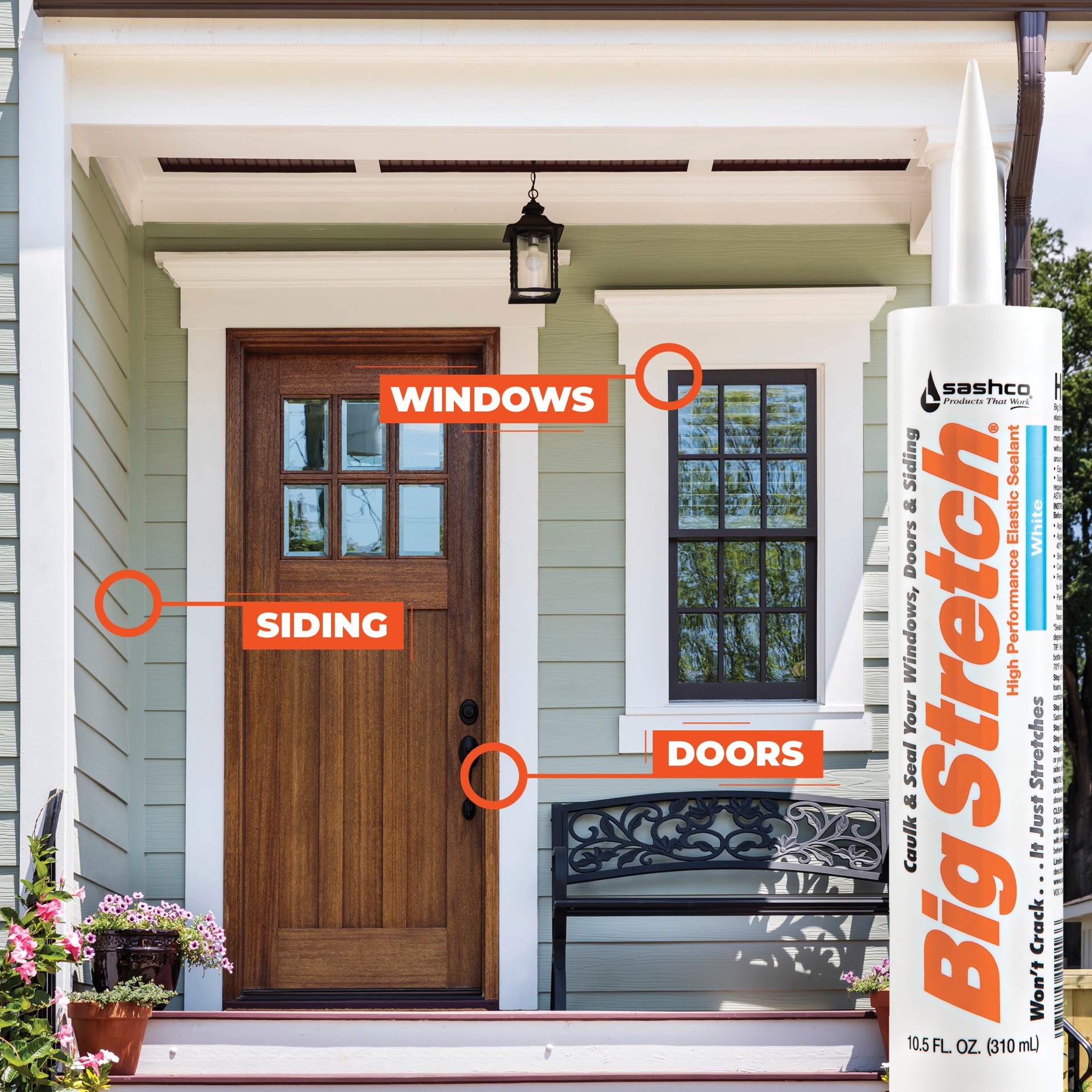 slide 2 of 6, Sashco Big Stretch 10.5-oz Window and Door Clear Paintable Latex Caulk, 1 ct