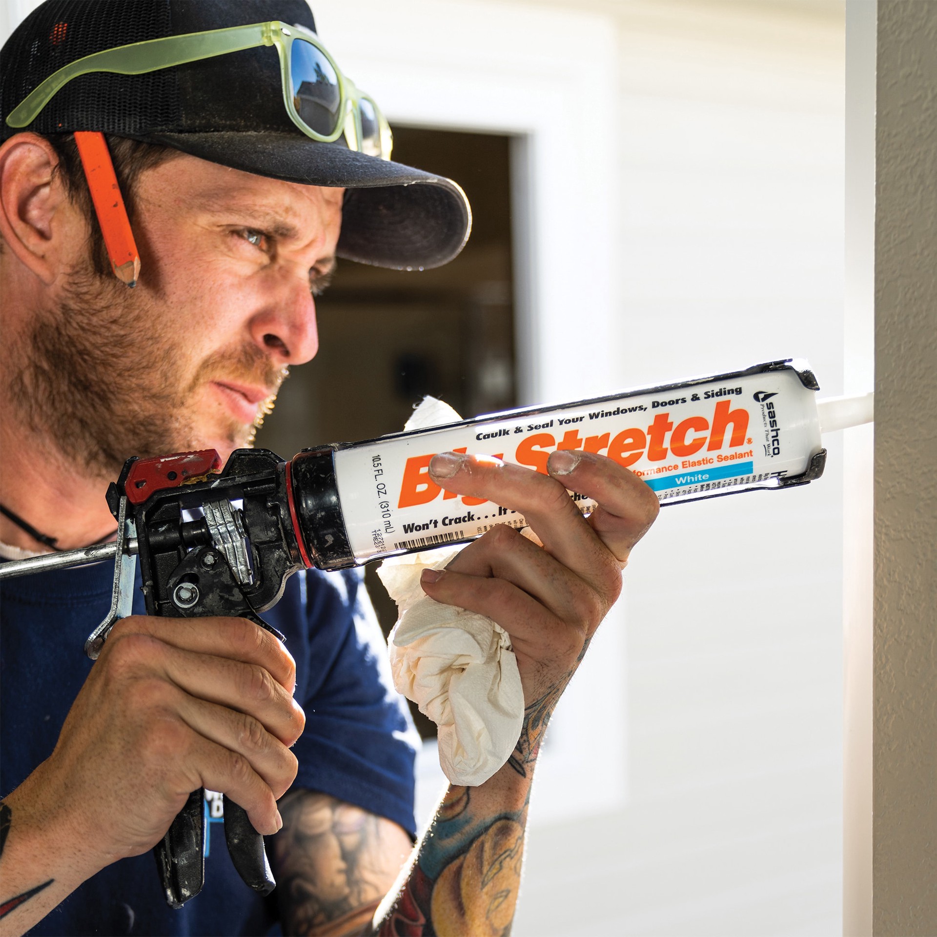 slide 5 of 6, Sashco Big Stretch 10.5-oz Window and Door Clear Paintable Latex Caulk, 1 ct