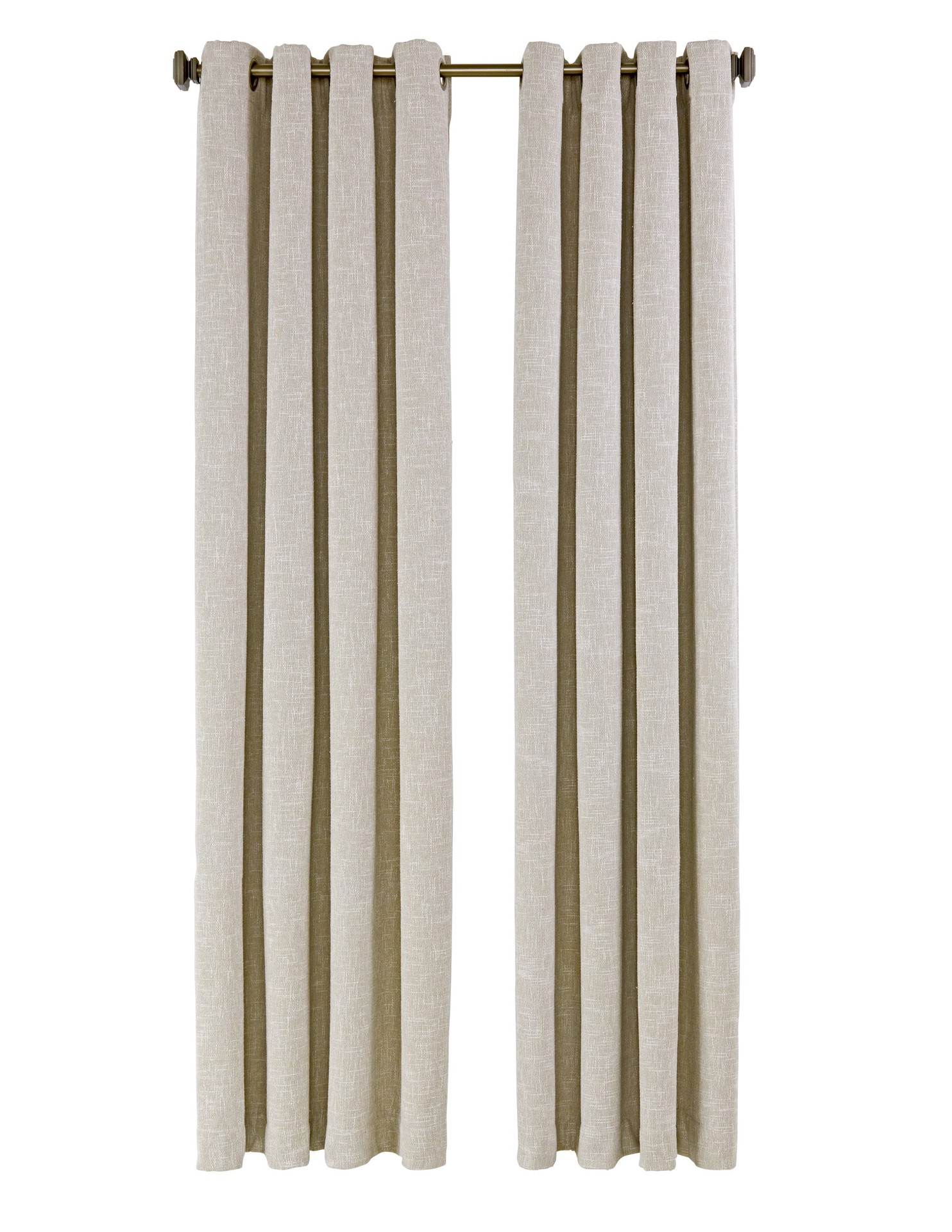 slide 3 of 6, allen + roth 84-in Stone Blackout Thermal lined Grommet Single curtain panel, 1 ct