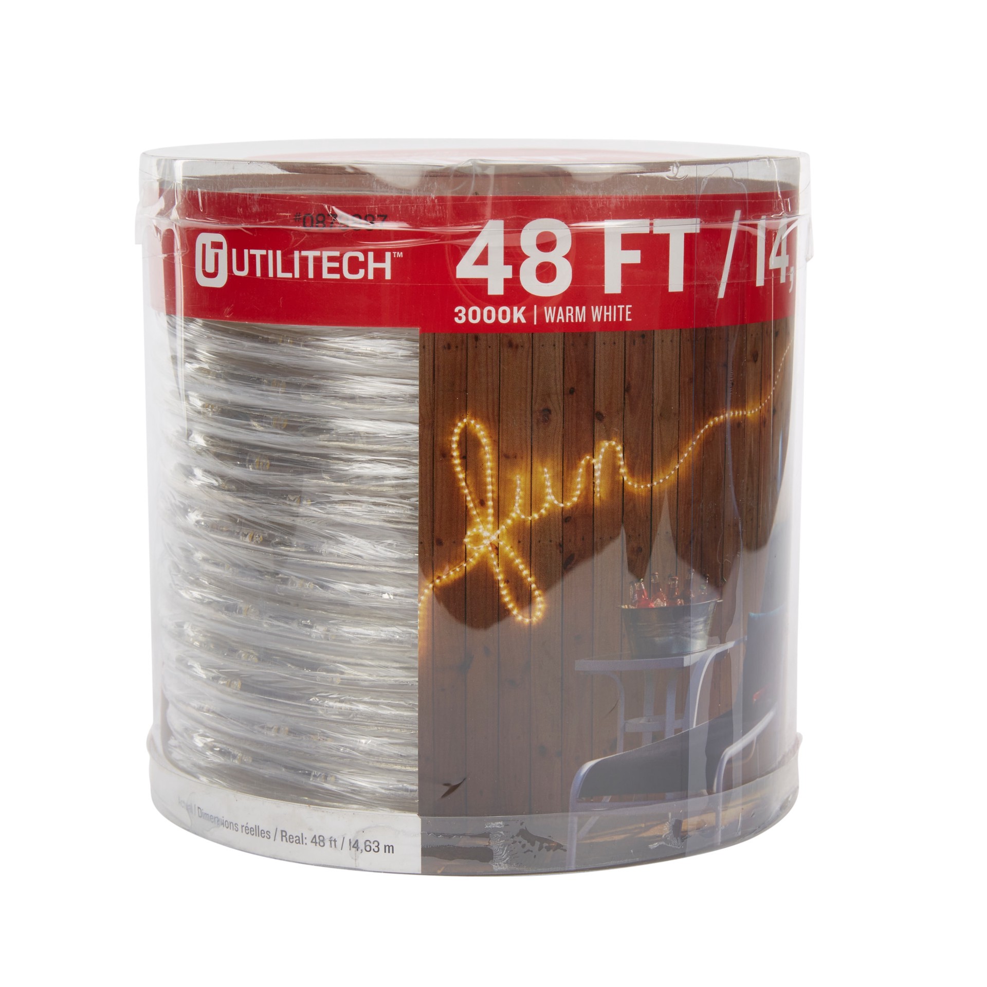 slide 6 of 6, Utilitech Indoor/Outdoor 48-ft Integrated LED Warm White Rope Light, 1 ct