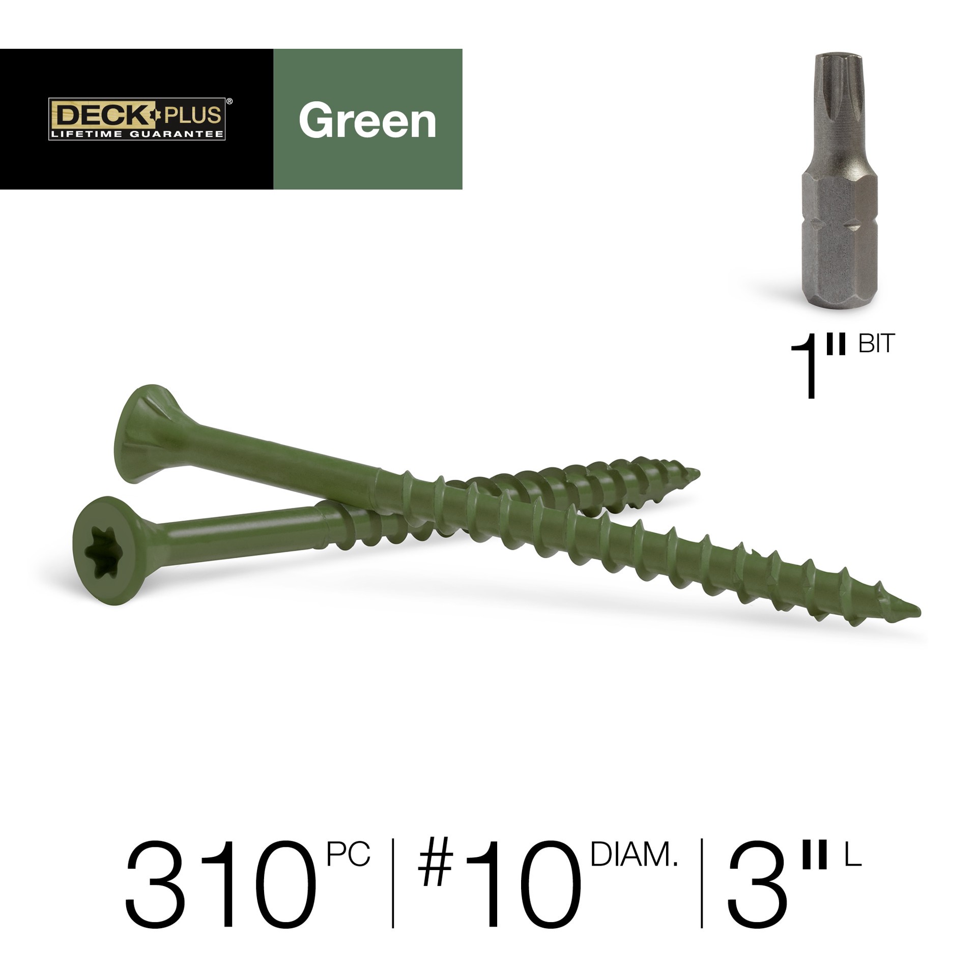 slide 2 of 6, Deck Plus #10 x 3-in Wood to wood Deck Screws ( 310 -Per Box ), 1 ct