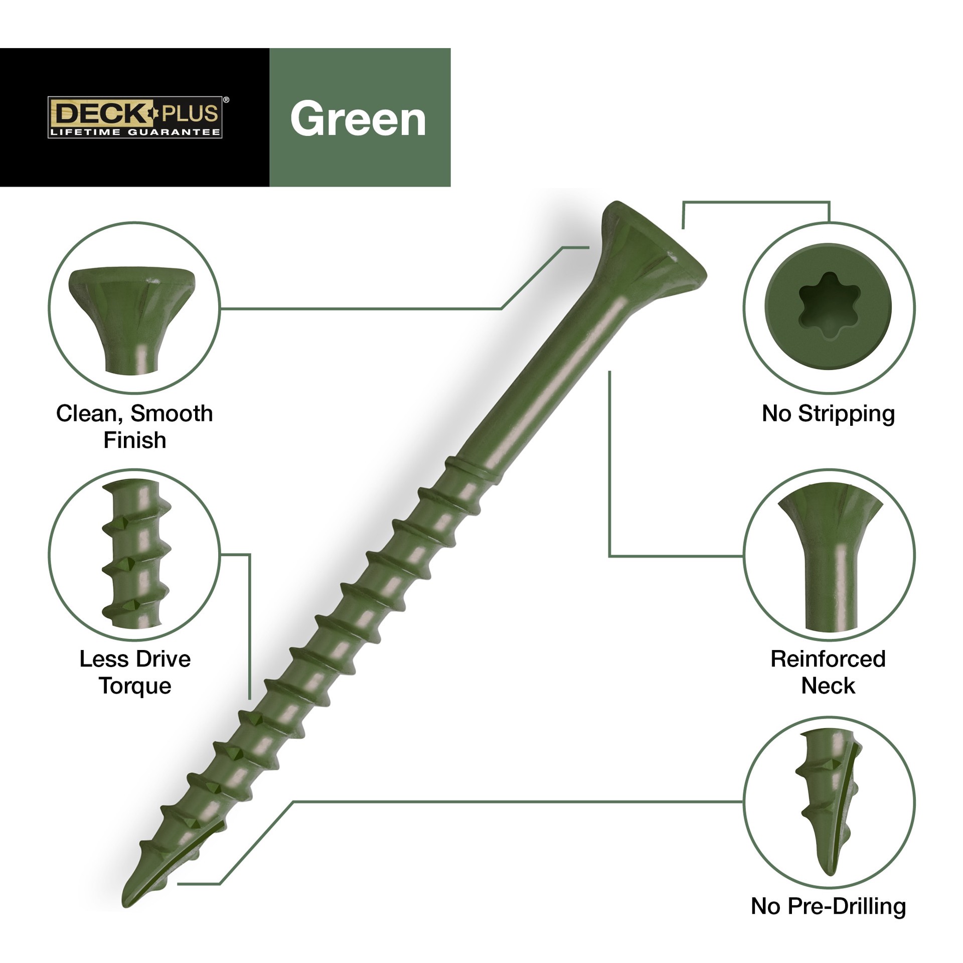 slide 3 of 6, Deck Plus #10 x 3-in Wood to wood Deck Screws ( 310 -Per Box ), 1 ct