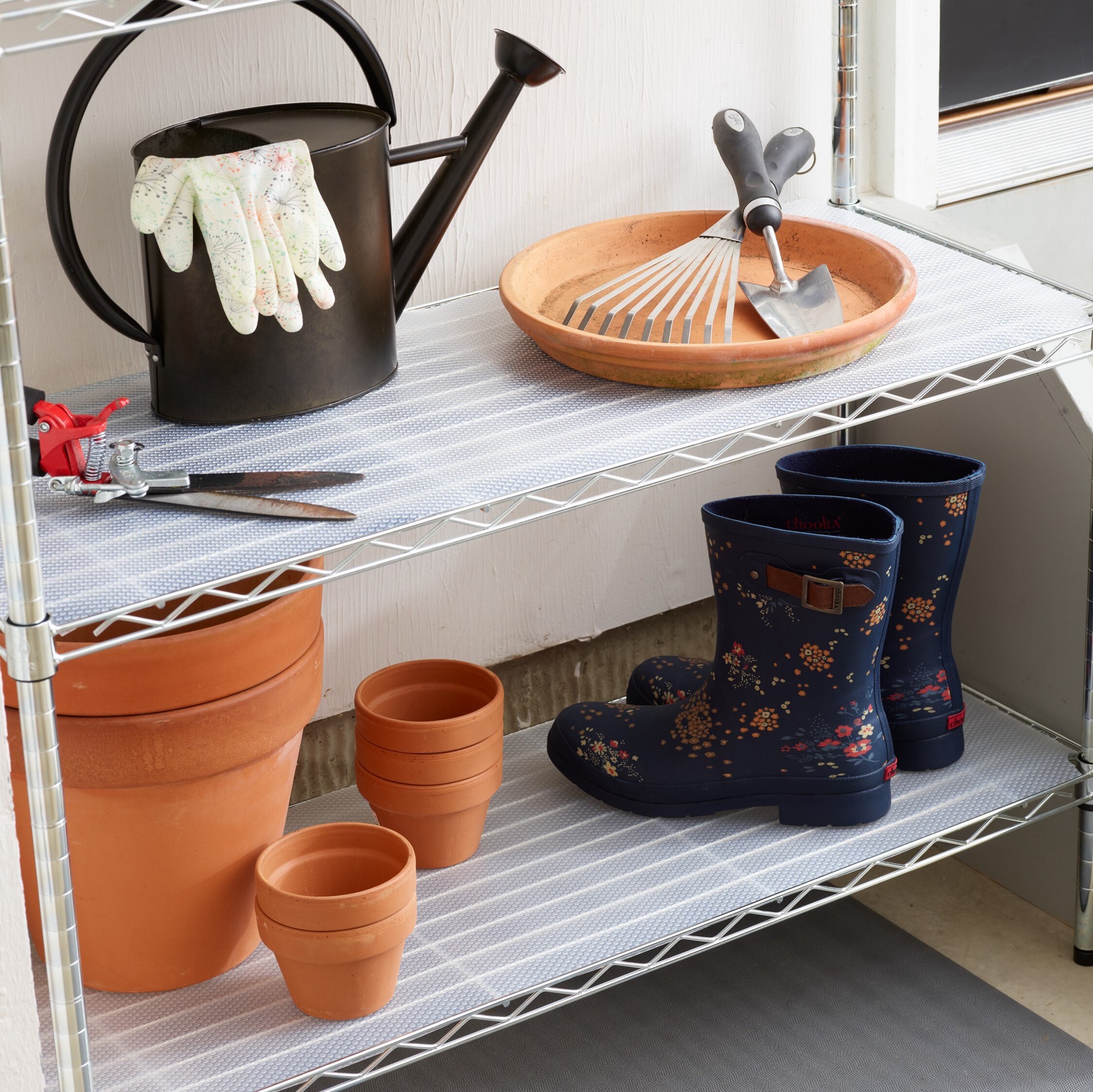 slide 3 of 6, Duck Clear Classic EasyLiner 12-in x 20-ft Clear Shelf liner, 1 ct