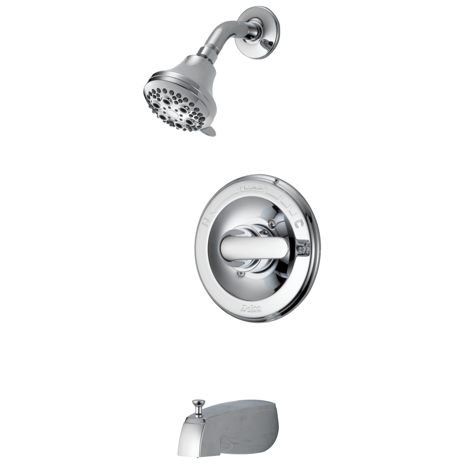 slide 1 of 6, Delta Classic Chrome 1-handle 5.0-in Round Bathtub and shower Faucet with Valve (Multi-function), 1 ct