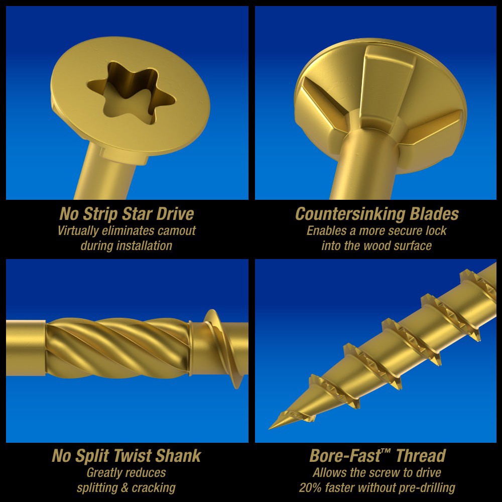 slide 4 of 6, Power Pro #10 x 3-in Epoxy Exterior Wood screws ( 70 -Per Box ), 1 ct