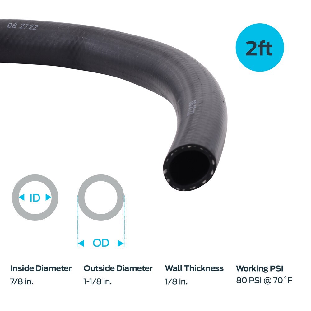 slide 6 of 6, EZ-FLO 7/8-in ID x 2-ft Rubber Black Disposal hose, 1 ct