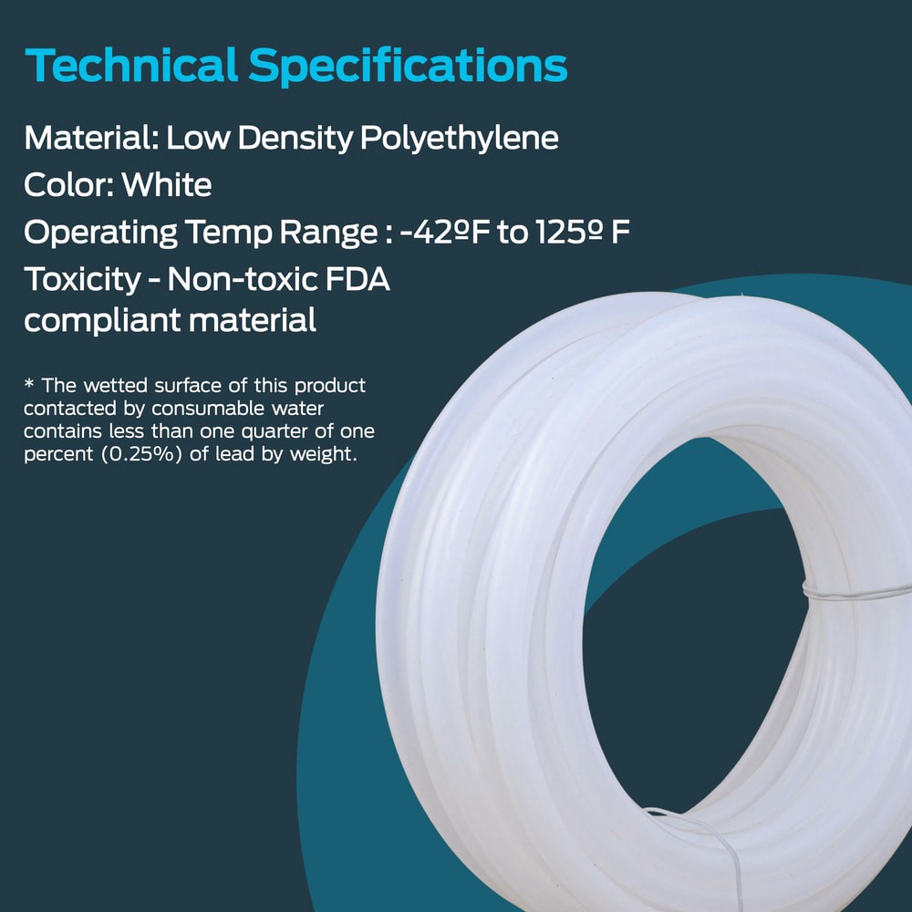 slide 4 of 6, EZ-FLO 3/8-in ID x 25-ft Polyethylene White Polyethylene tubing, 1 ct