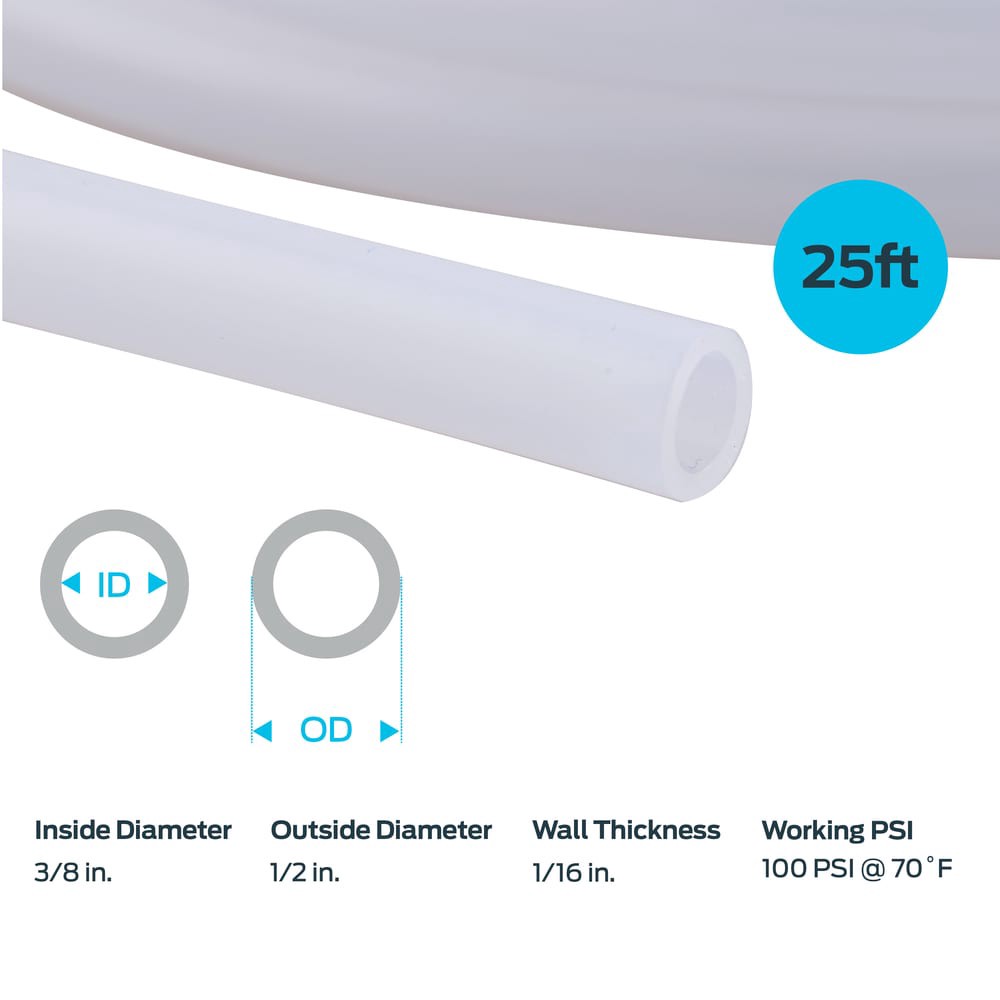 slide 6 of 6, EZ-FLO 3/8-in ID x 25-ft Polyethylene White Polyethylene tubing, 1 ct