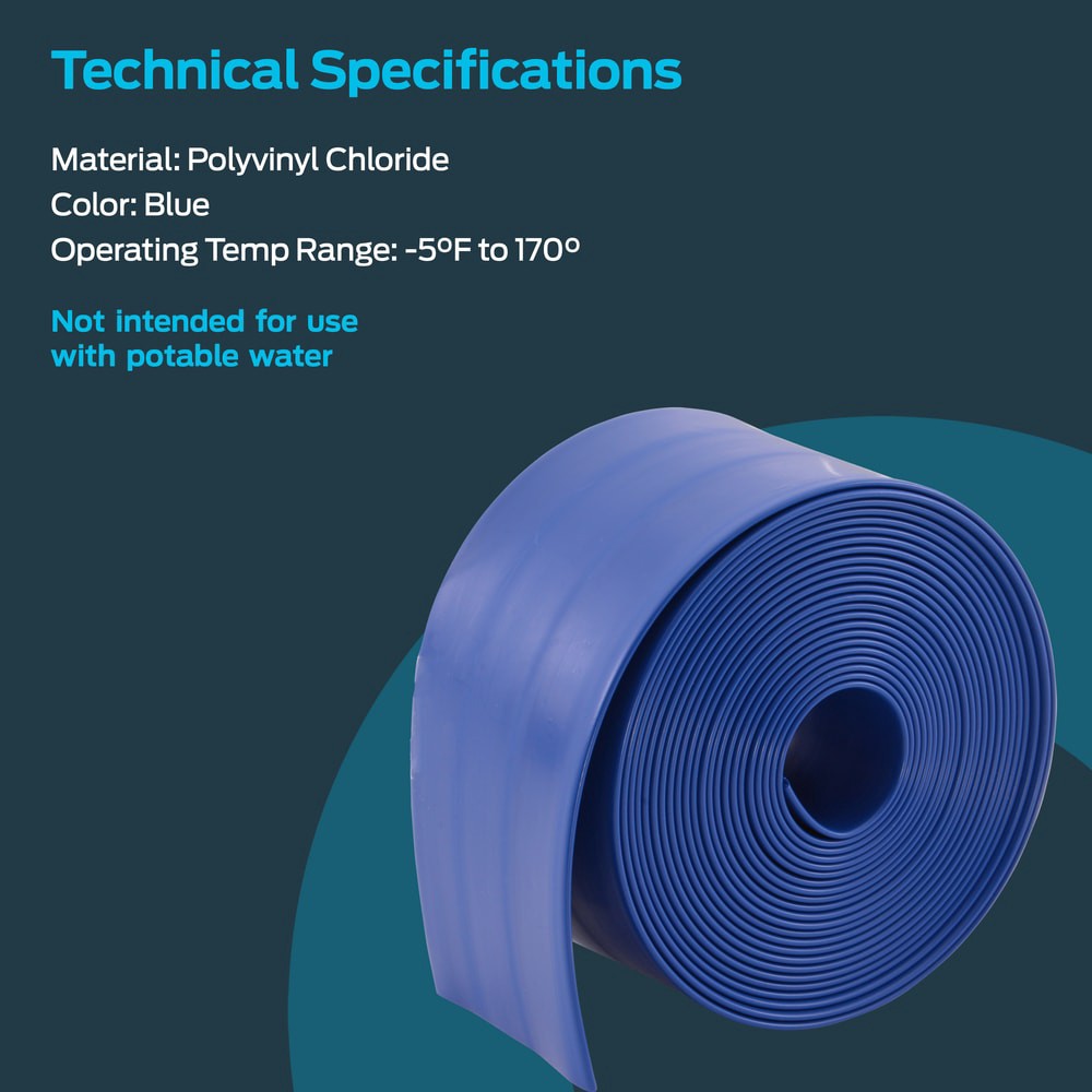 slide 4 of 6, EZ-FLO 2-in ID x 15-ft PVC Blue Flat discharge hose, 1 ct