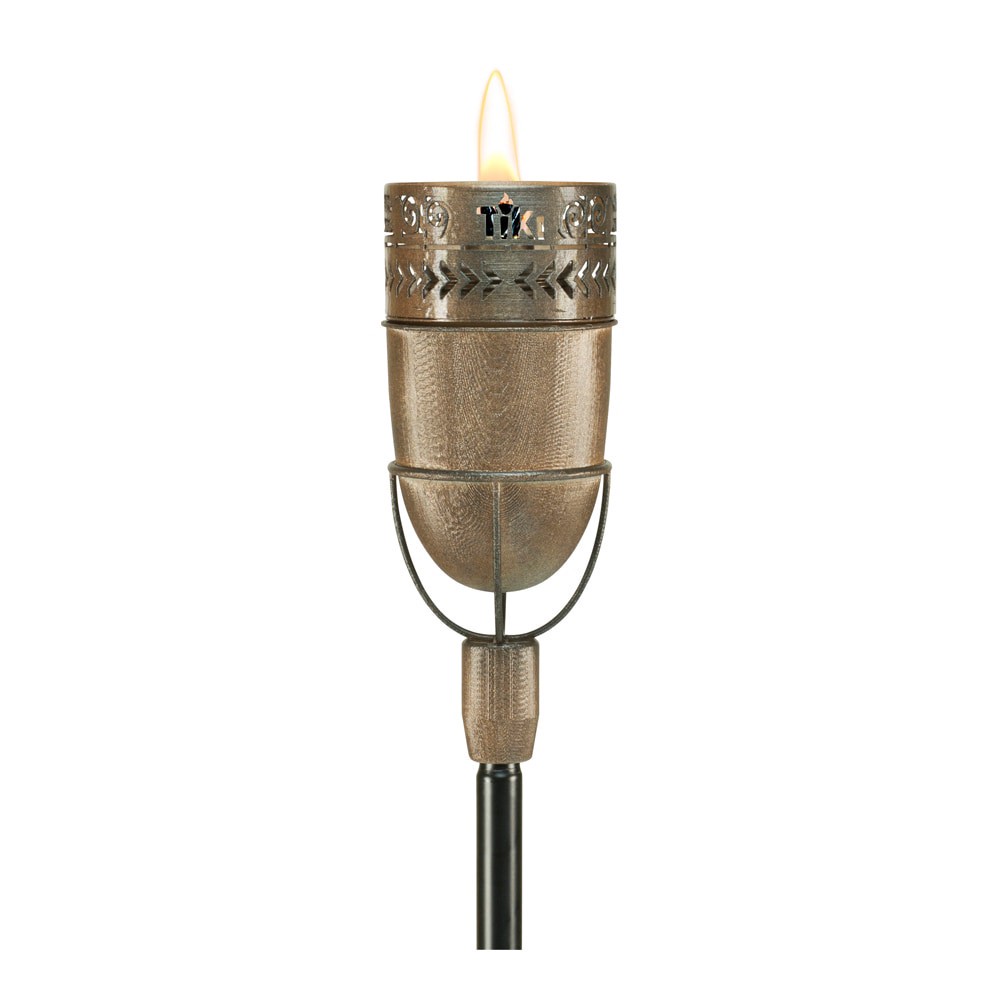 slide 1 of 3, TIKI Inches Fire Island Steel Citronella Garden torch, 1 ct