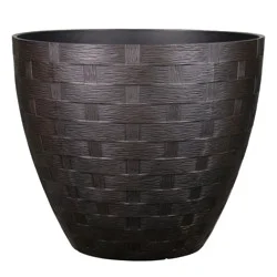 allen + roth 19.3-in W x 19.3-in L x 16.65-in H Rust Resin Cone Indoor Planter