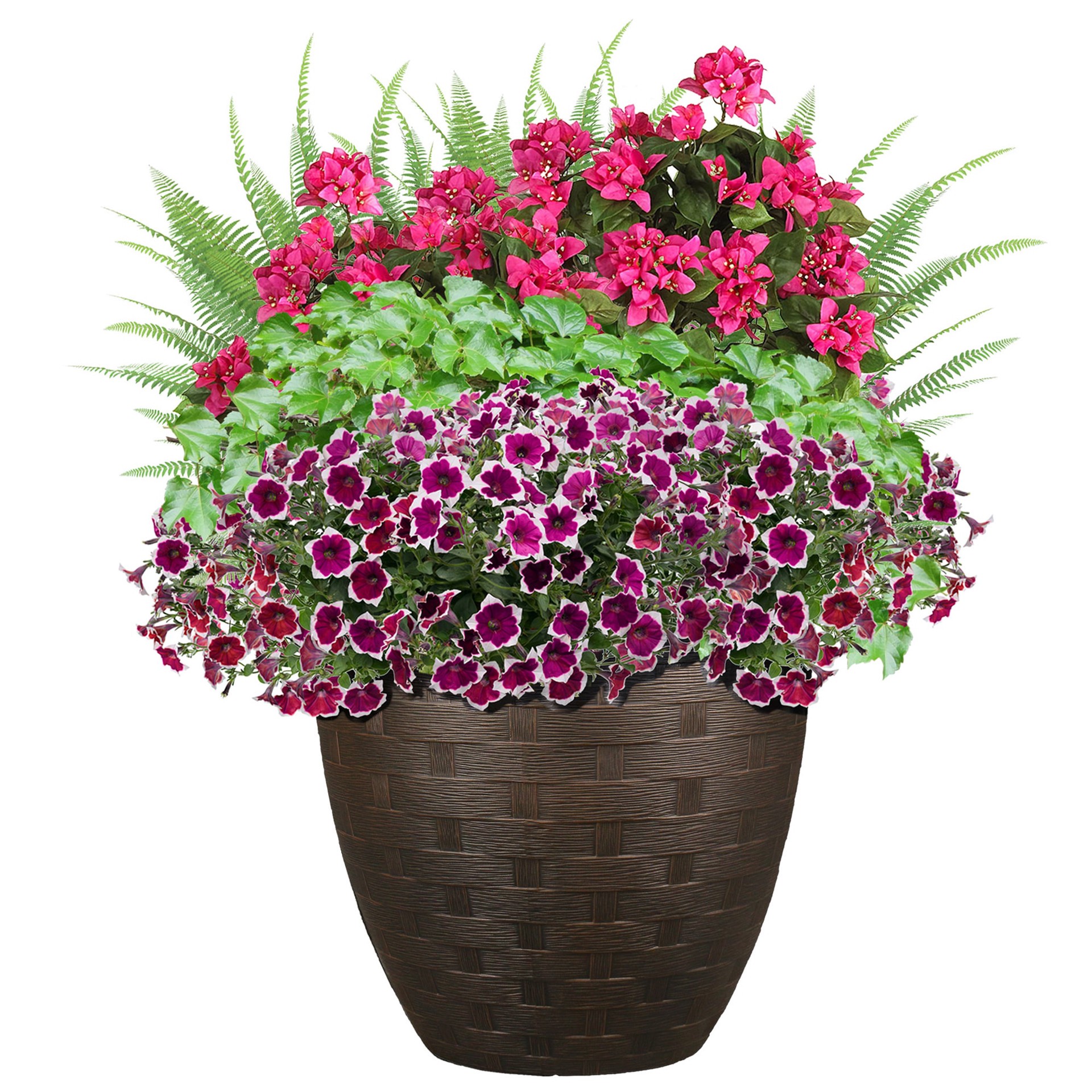 slide 5 of 6, allen + roth 15.4-in W x 15.4-in L Brown Resin Indoor/Outdoor Planter, 1 ct