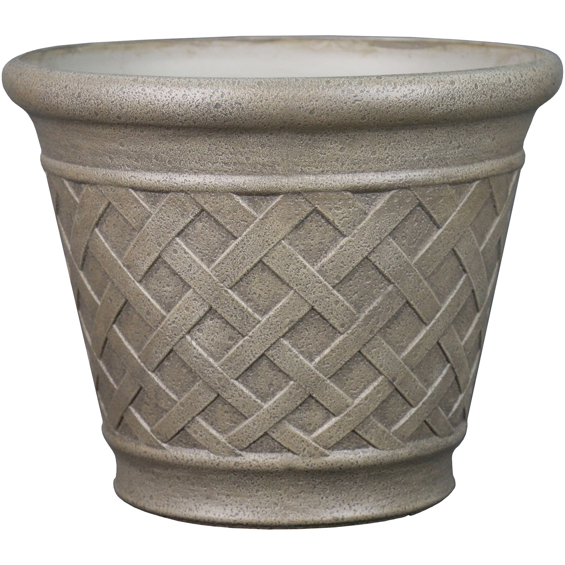 slide 1 of 6, Style Selections 18.63-in W x 15.98-in H x 18.63-in D Gray Resin Indoor/Outdoor Planter, 1 ct