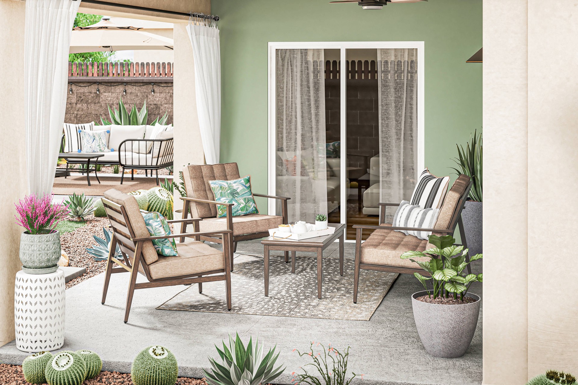 slide 3 of 6, allen + roth 16.37-in W x 16.37-in L Gray Resin Indoor/Outdoor Planter, 1 ct