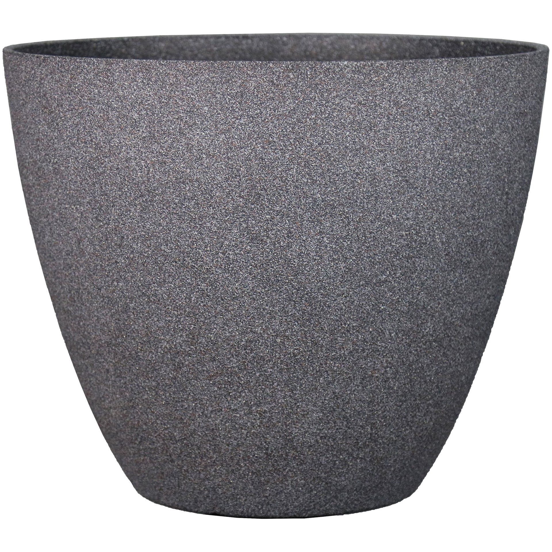 slide 1 of 6, allen + roth 16.37-in W x 16.37-in L Gray Resin Indoor/Outdoor Planter, 1 ct