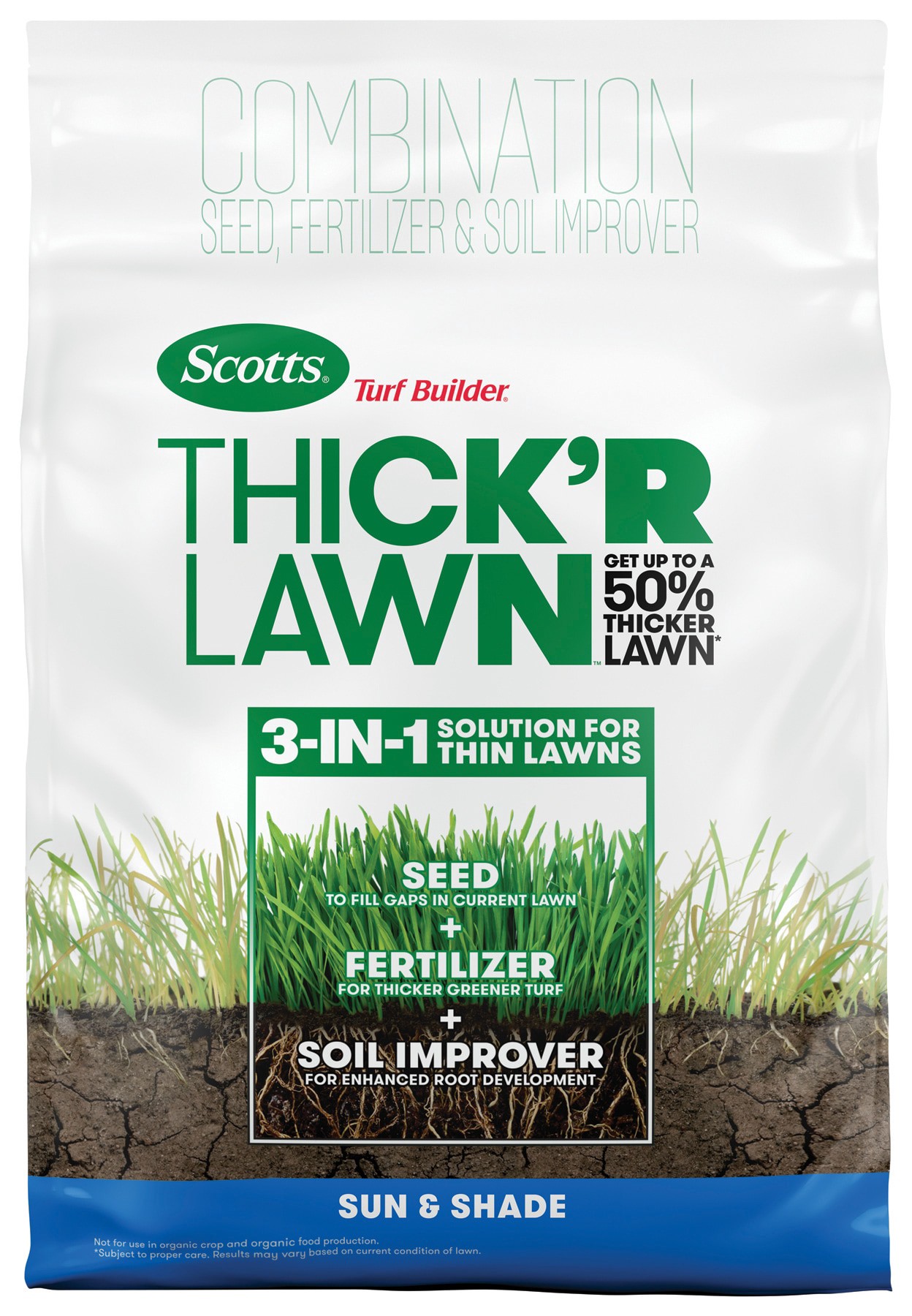 slide 1 of 6, Scotts Turf Builder Thick'R Lawn 12-lbs. Sun and shade Lawn Repair Mix, 1 ct