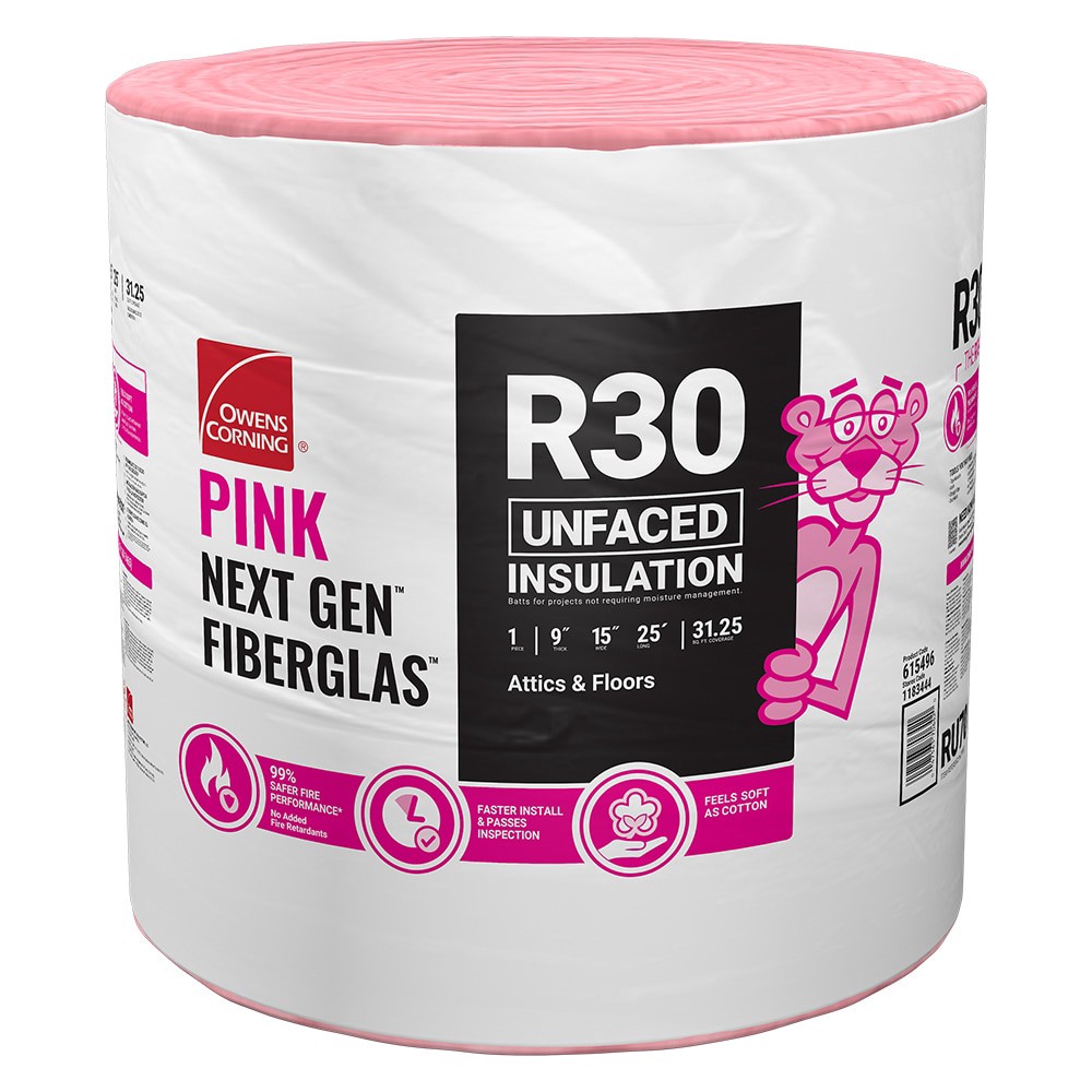 slide 1 of 6, Owens Corning R- 30 Attic Unfaced Fiberglass Roll Insulation 31.25-sq ft ( 15-in W x 25-ft L ) Individual pack, 1 ct