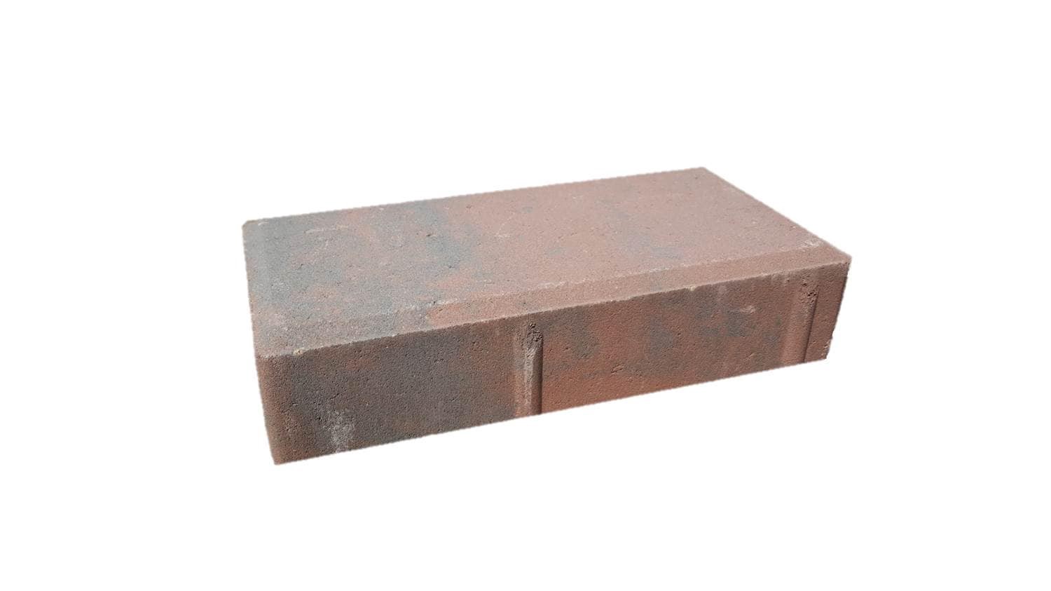 slide 1 of 6, 8-in L x 4-in W x 2-in H Rectangle Red/Charcoal Concrete Paver, 1 ct