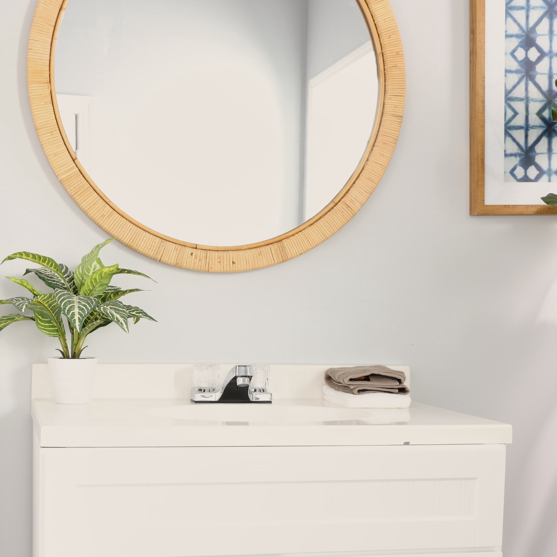 slide 5 of 6, Project Source Chrome 4-in centerset 2-handle WaterSense Low-arc Commercial/Residential Handle Bathroom Sink Faucet, 1 ct