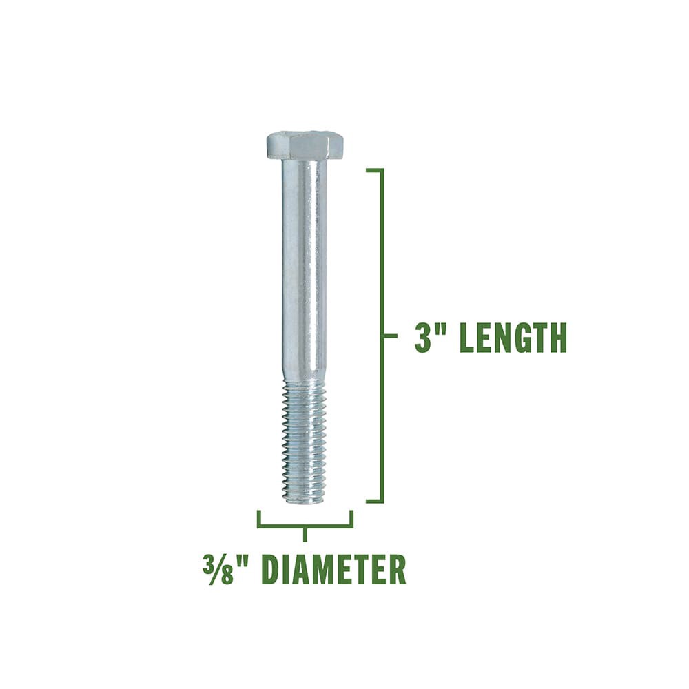 slide 2 of 6, Hillman 3/8-in x 3-in Zinc-Plated Coarse Thread Hex Bolt, 1 ct