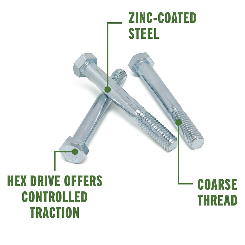 slide 3 of 6, Hillman 3/8-in x 3-in Zinc-Plated Coarse Thread Hex Bolt, 1 ct