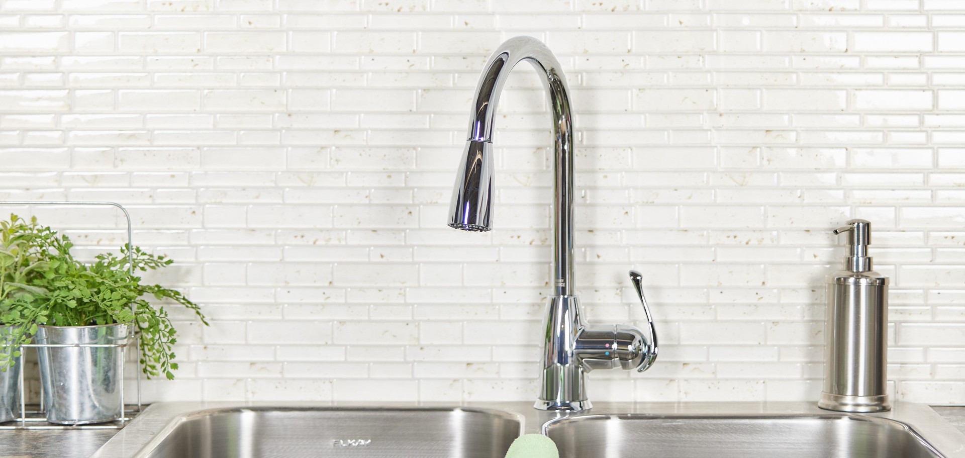 slide 5 of 6, Project Source Tucker Chrome Single Handle Deck-mount Pull-down Kitchen Faucet with Sprayer (Includes Deck Plate), 1 ct