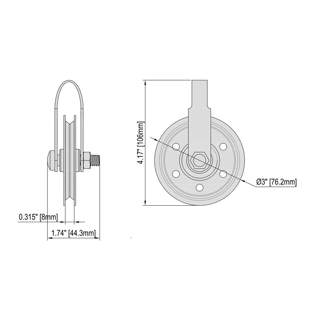 slide 3 of 4, RELIABILT Garage Door Silver Steel Pulley, 1 ct