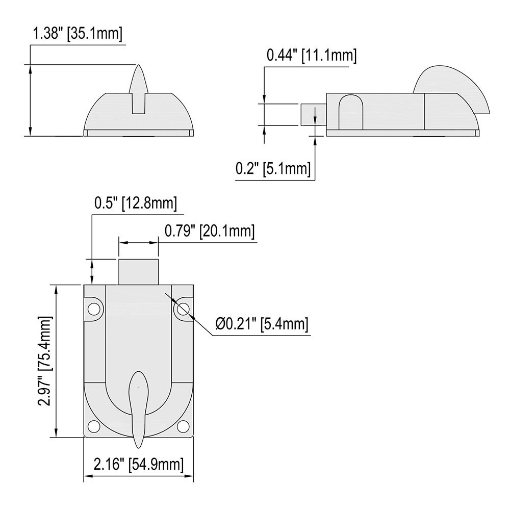 slide 3 of 4, RELIABILT Garage Door Gray Zinc die cast Bolt lock, 1 ct