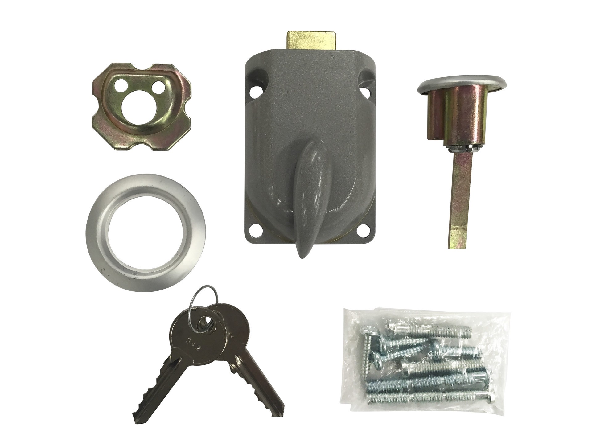 slide 1 of 4, RELIABILT Garage Door Gray Zinc die cast Bolt lock, 1 ct