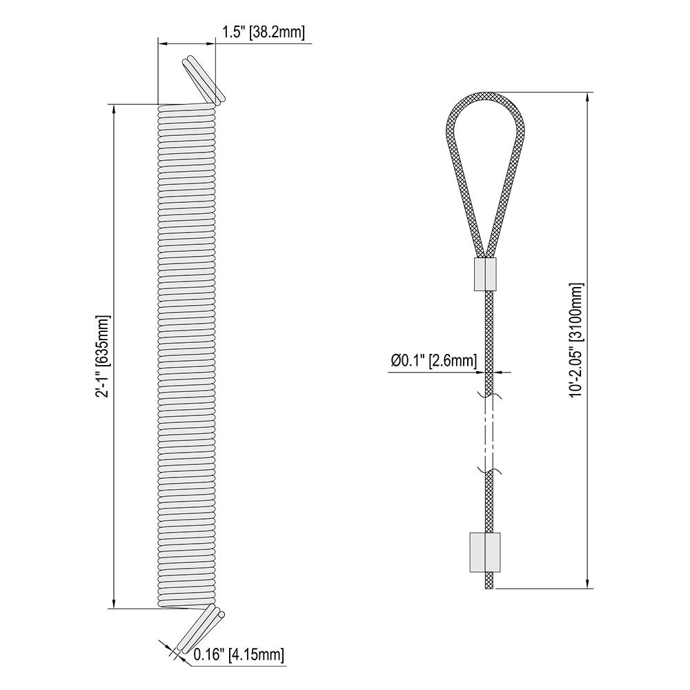 Garage Door Extension Springs - 100# Tan Springs - 7' High - View #5
