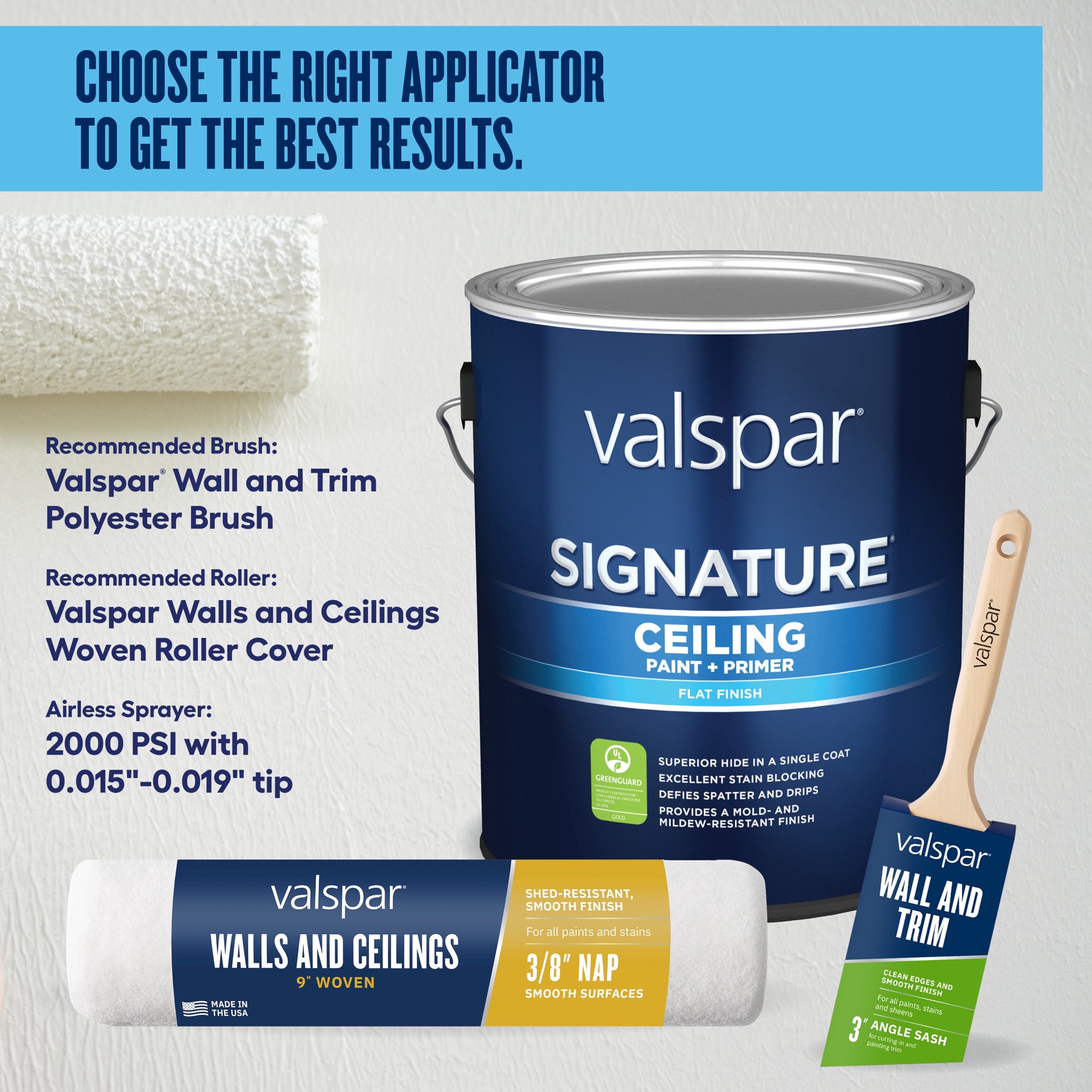 slide 5 of 6, Valspar Flat White Ceiling Paint Paint and Primer ( 5-gallon ), 1 ct