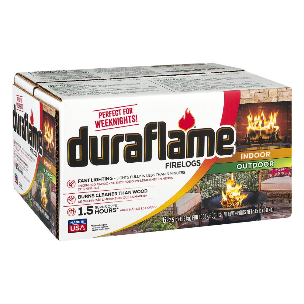 slide 1 of 6, Duraflame Indoor/Outdoor 2.5-lb Wax Fire log 6 -Pack, 1 ct