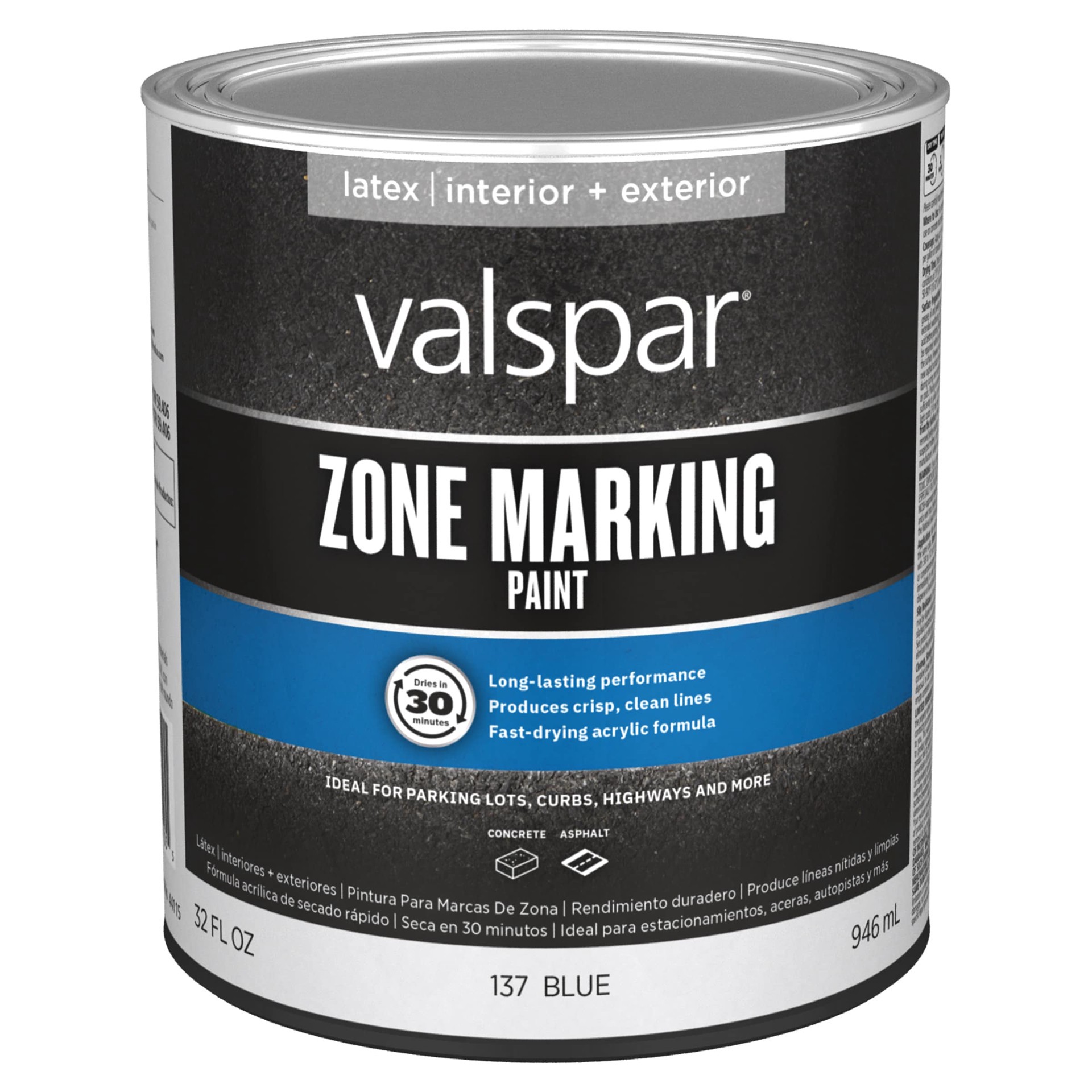 slide 3 of 6, Valspar Zone Blue Latex Marking paint ( 1-quart ), 1 ct