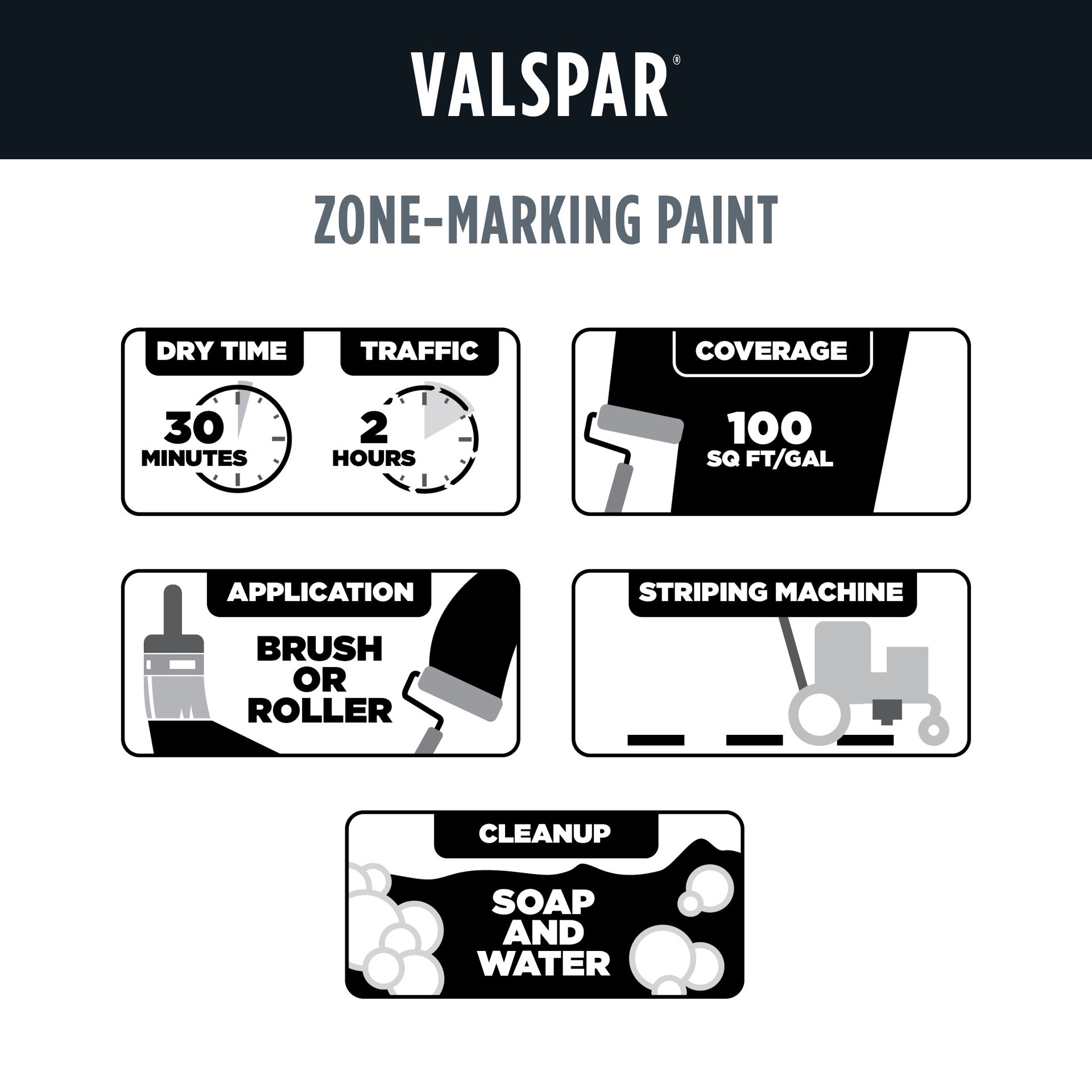 slide 6 of 6, Valspar Zone Blue Latex Marking paint ( 1-quart ), 1 ct