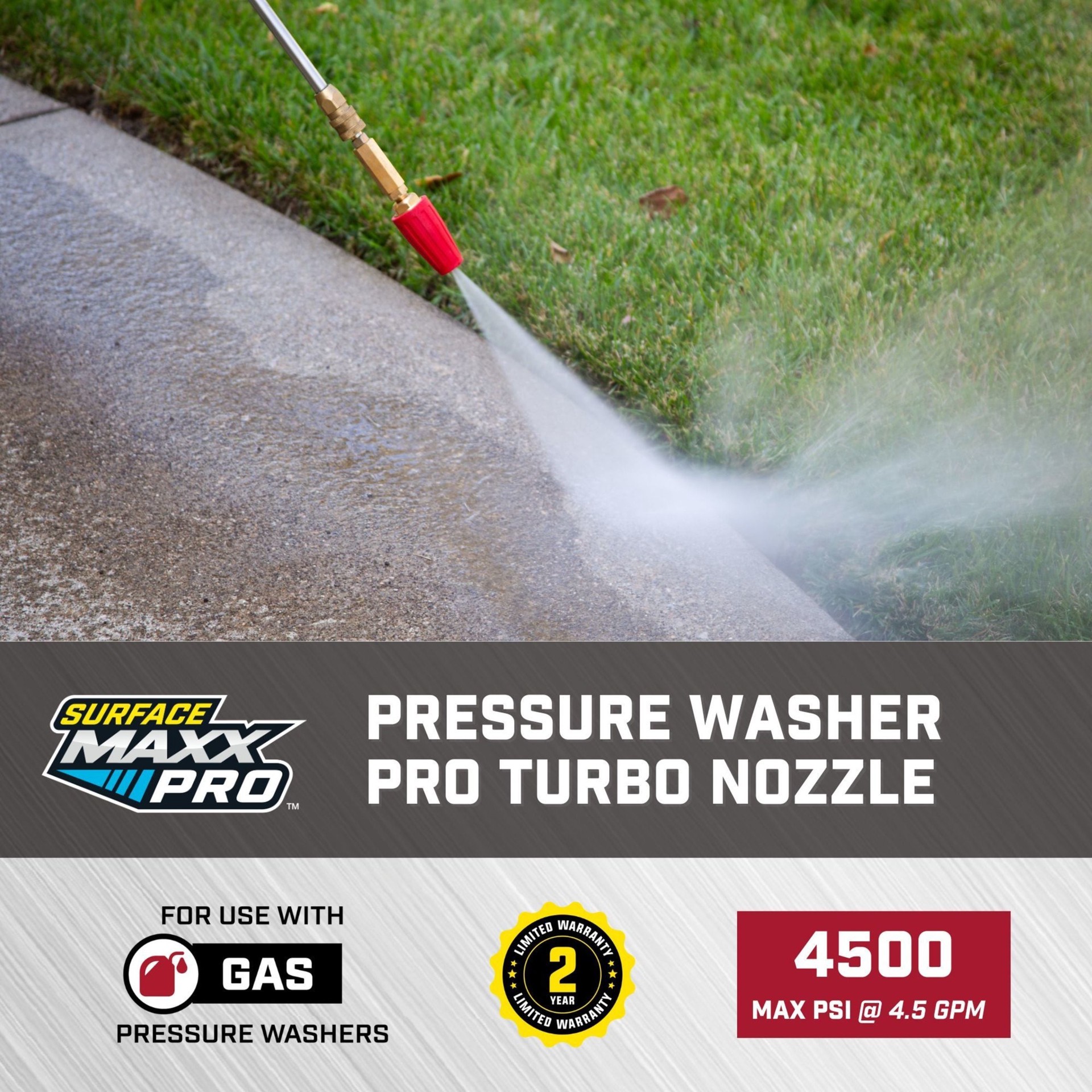 slide 2 of 6, SurfaceMaxx PRO 4500-PSI 1/4-in Turbo nozzle, 1 ct