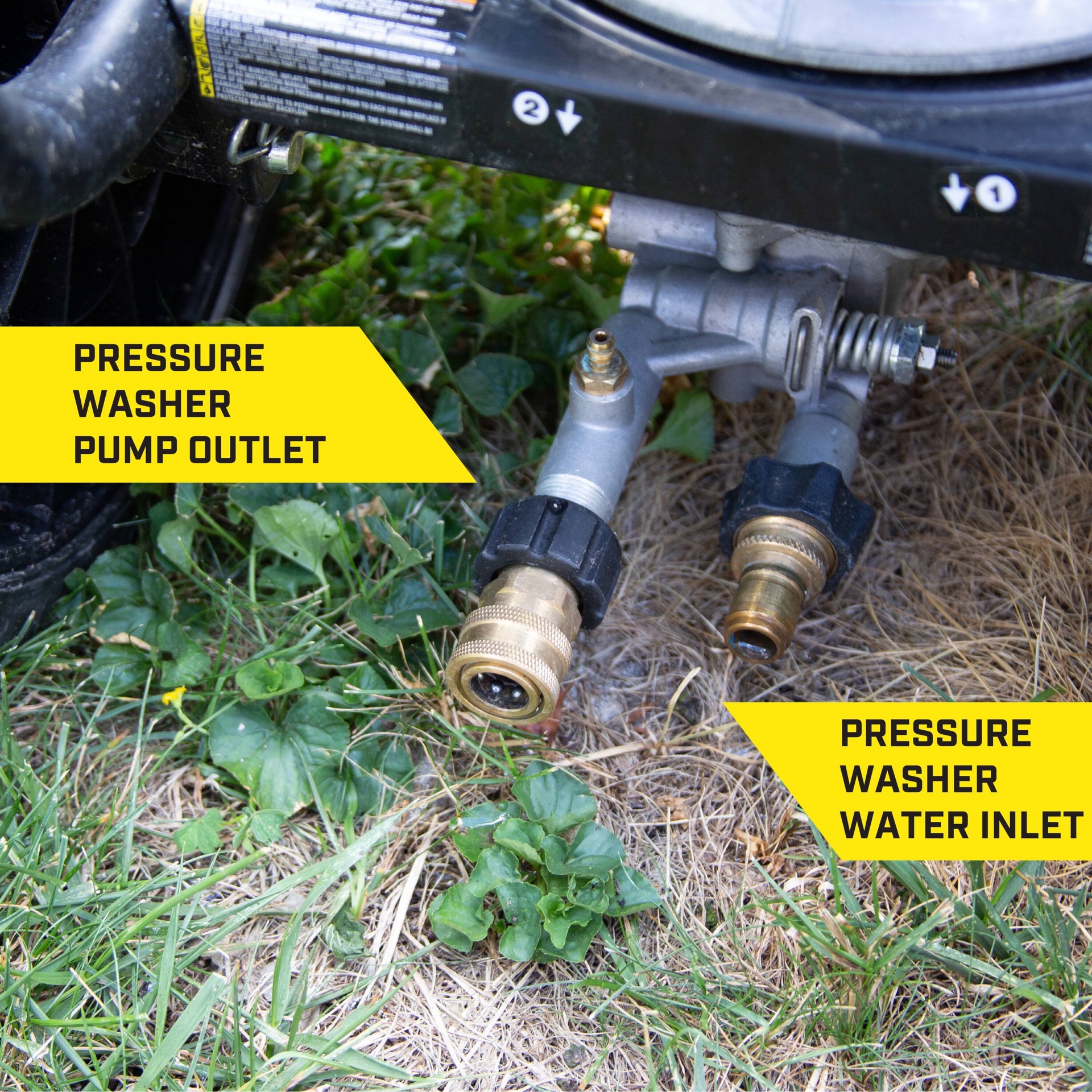 slide 4 of 6, SurfaceMaxx up to 4500 PSI M22 (14-mm) female to 3/8-in Brass Gas and Electric Pressure Washers Quick Connect Set, 1 ct