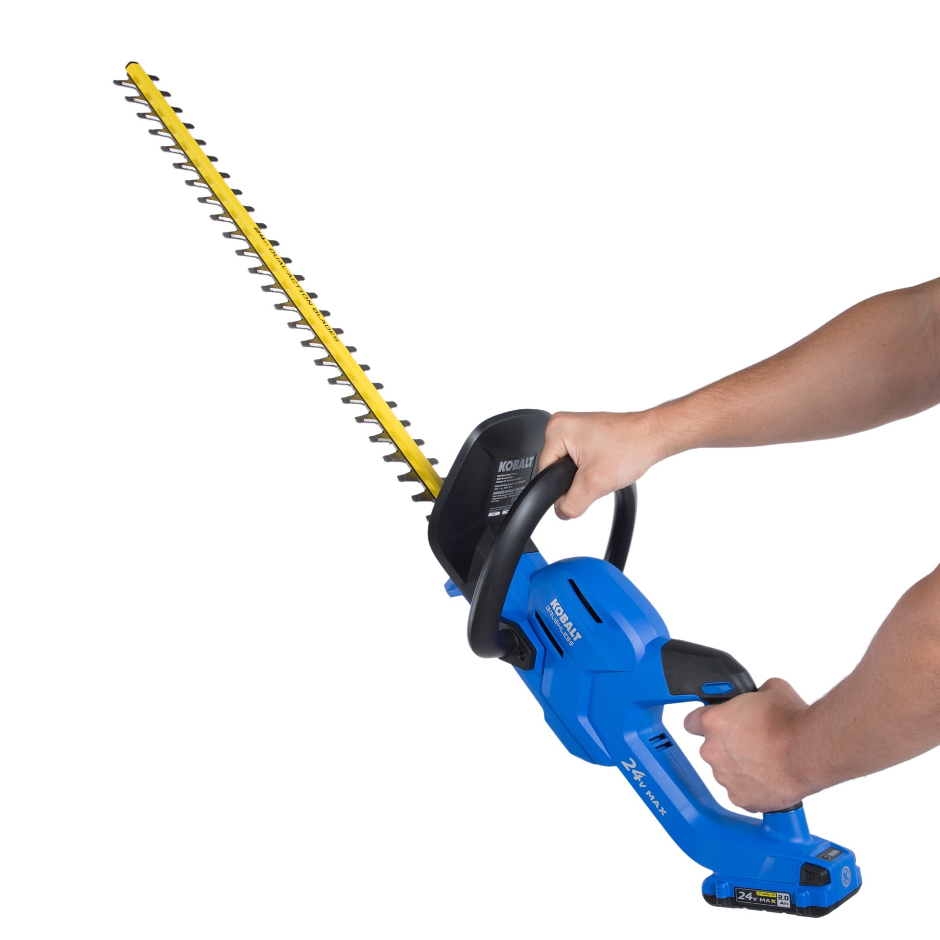 slide 2 of 6, Kobalt 24-volt 24-in Battery Hedge Trimmer 2 Ah Battery Included , Charger Included, 1 ct