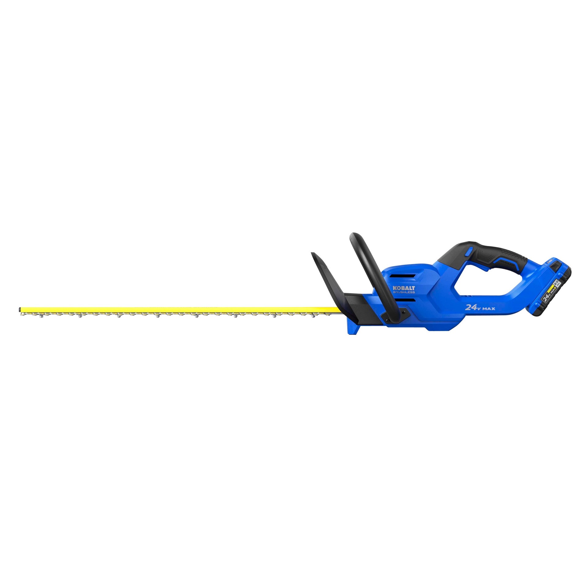 slide 4 of 6, Kobalt 24-volt 24-in Battery Hedge Trimmer 2 Ah Battery Included , Charger Included, 1 ct