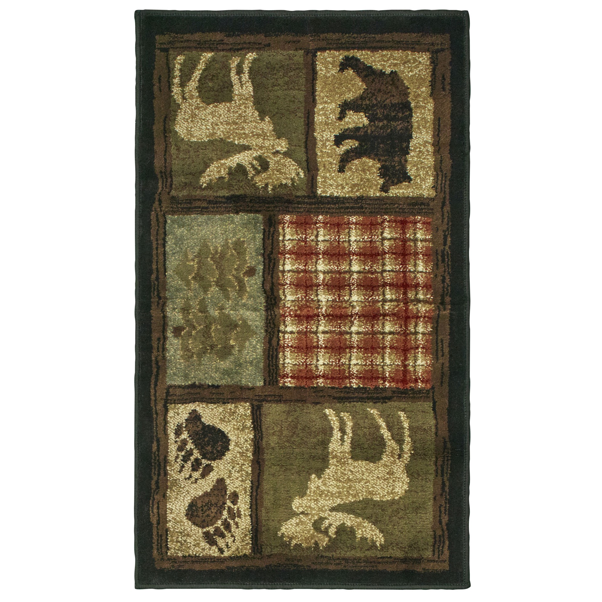 slide 2 of 6, allen + roth Woodland 2 x 3 (ft) Loomed Multi Rectangular Indoor Geometric Lodge Pet Friendly Throw rug, 1 ct