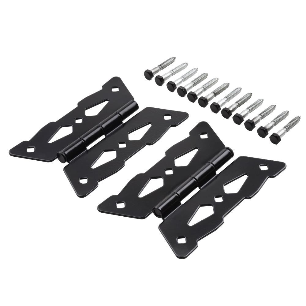 slide 3 of 6, National Hardware 2 -Pack 7-1/4-in Black Gate hinge, 1 ct