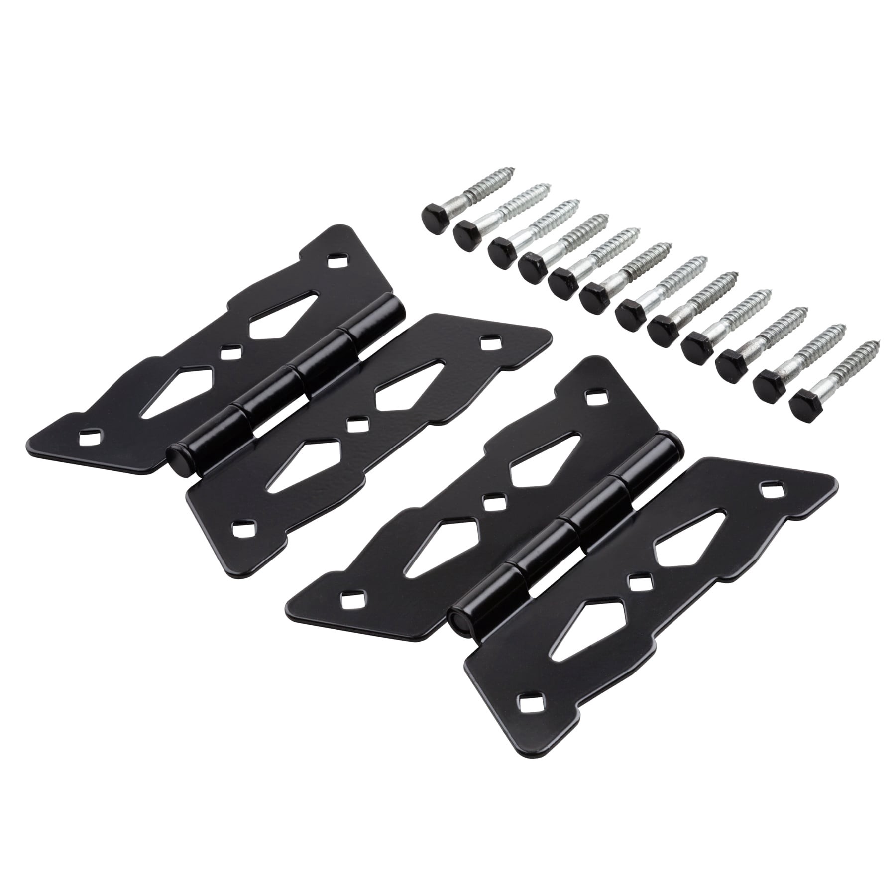 slide 6 of 6, National Hardware 2 -Pack 7-1/4-in Black Gate hinge, 1 ct