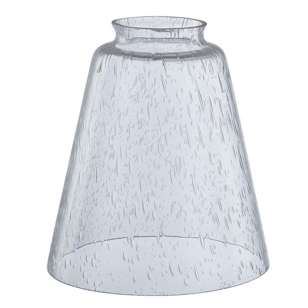 slide 3 of 6, Style Selections 5.39-in x 4.88-in Cone Clear seeded glass Seeded glass Vanity light shade with 2-1/4-in Fitter (Lip Fitter), 1 ct