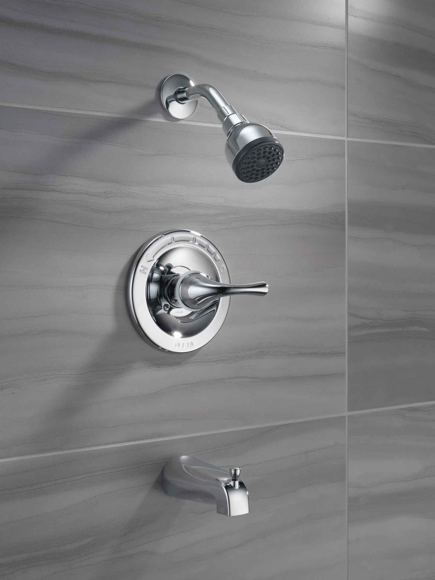 slide 3 of 6, Delta Foundations Chrome 1-handle 2.0-in Round Bathtub and shower Faucet with Valve (Single Function), 1 ct