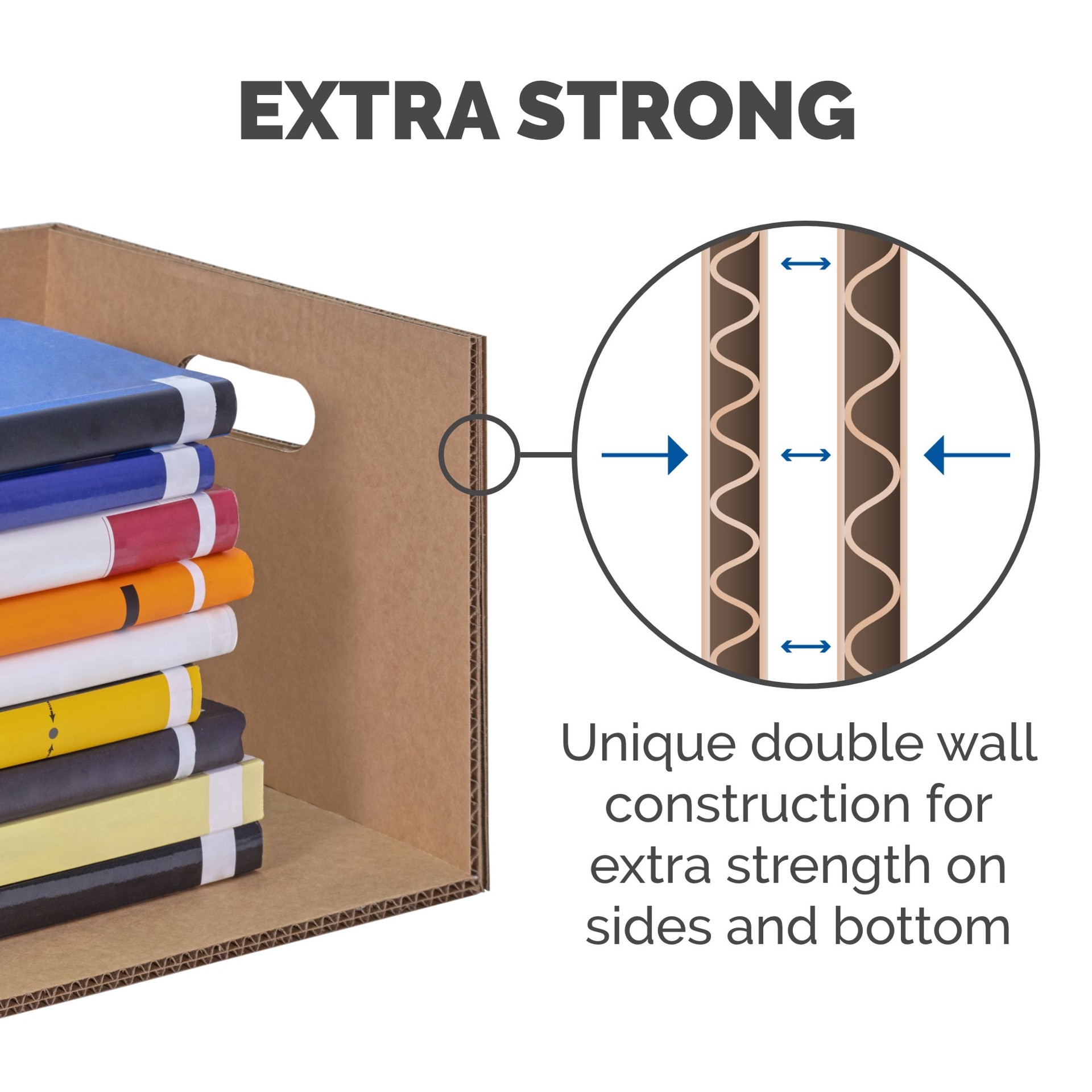slide 4 of 6, BANKERS BOX 15.5-in W x 14.5-in H x 19-in D SmoothMove Classic 5 -Pack Medium Heavy Duty Recycled cardboard Moving Box with Handle Holes, 1 ct