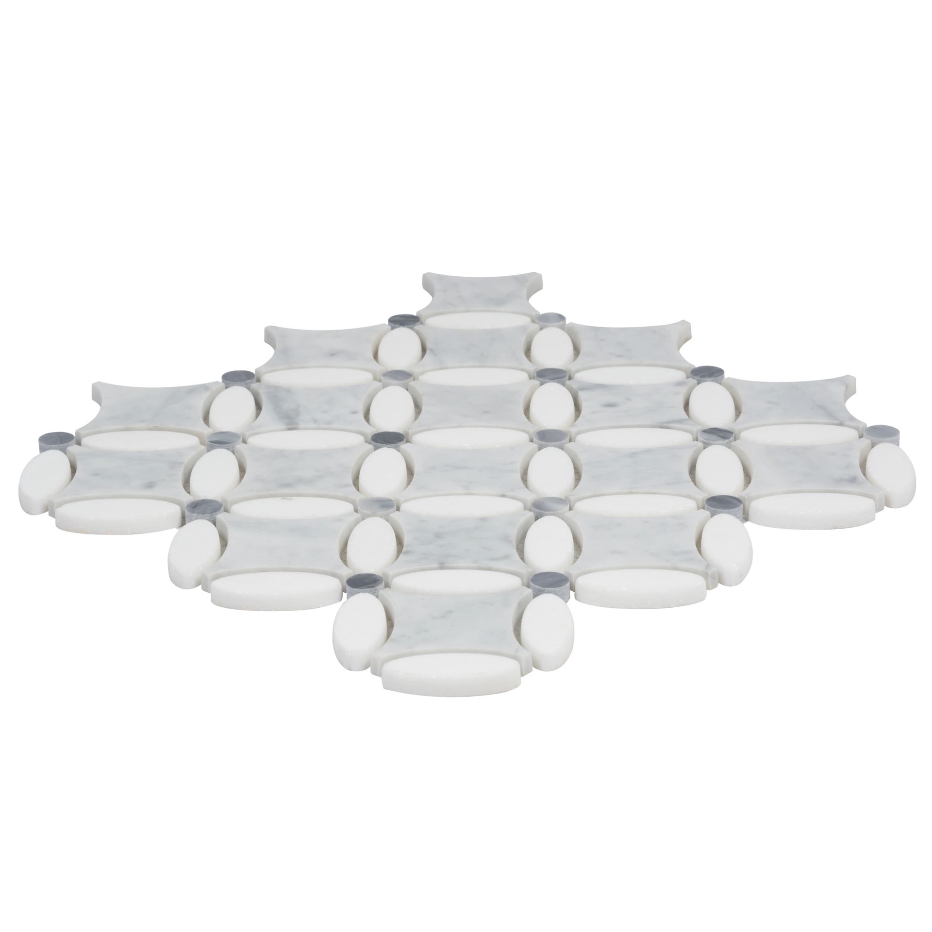 slide 5 of 6, Satori Flower 12-in x 12-in Polished Natural Marble Mosaic Floor and Wall Tile ( 0.94-sq ft Piece ), 1 ct