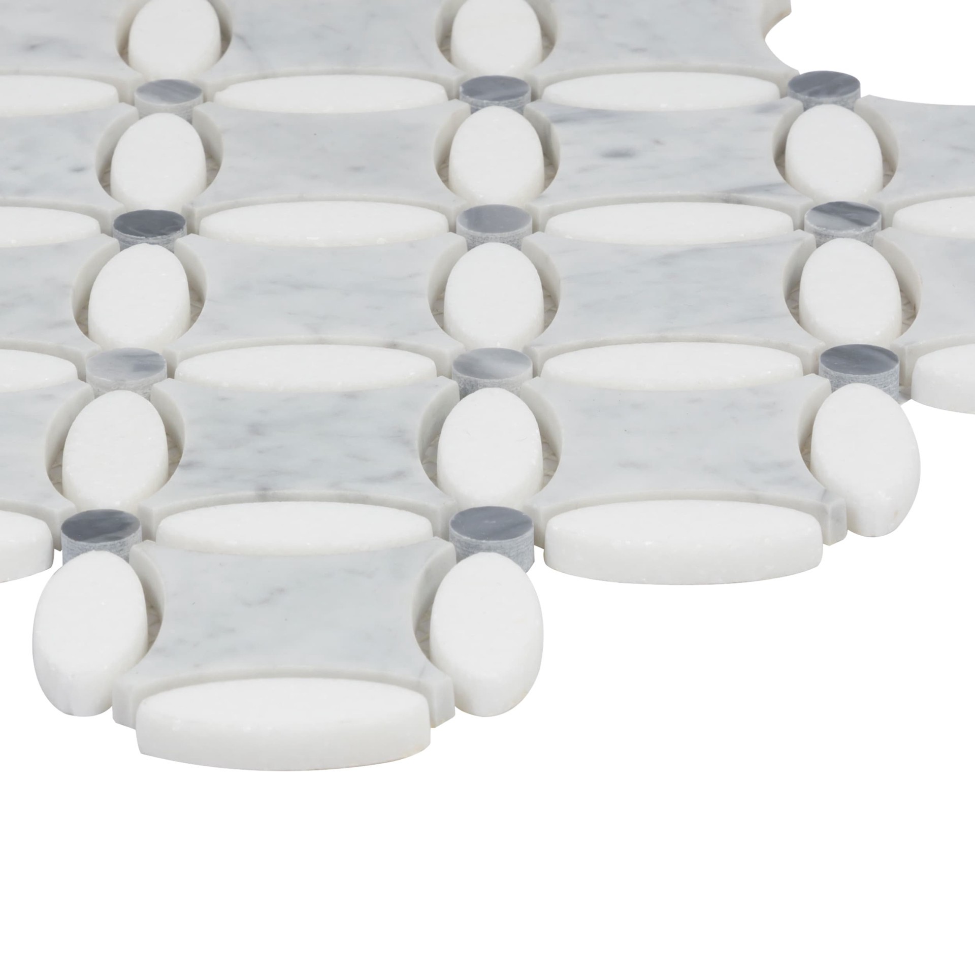 slide 4 of 6, Satori Flower 12-in x 12-in Polished Natural Marble Mosaic Floor and Wall Tile ( 0.94-sq ft Piece ), 1 ct