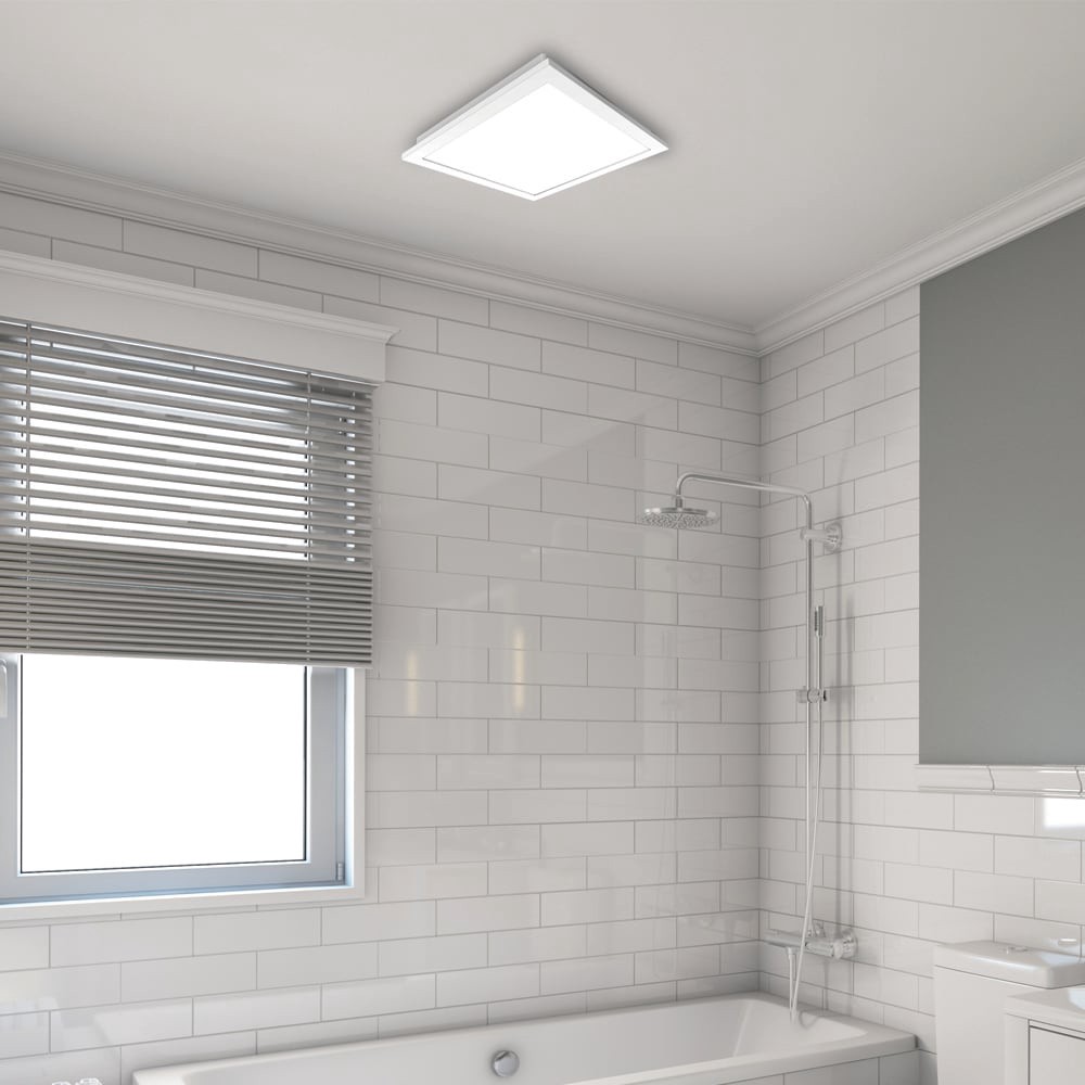 slide 5 of 6, Utilitech Ventilation fan 1.0-Sone 150-CFM White Decorative Lighted Bathroom Fan (ENERGY STAR Certified), 1 ct