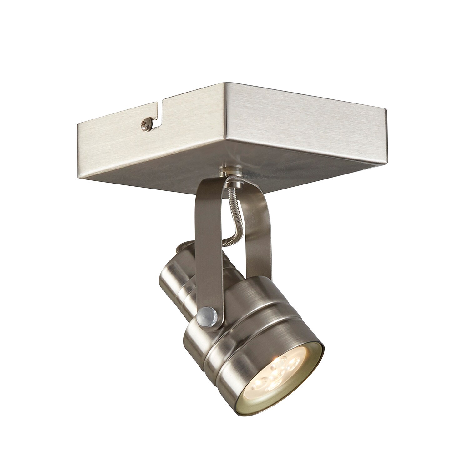 slide 2 of 6, allen + roth Cadigan 4.88-in 1 -Light Satin Nickel dimmable Integrated Modern/contemporary Flush Mount, 1 ct