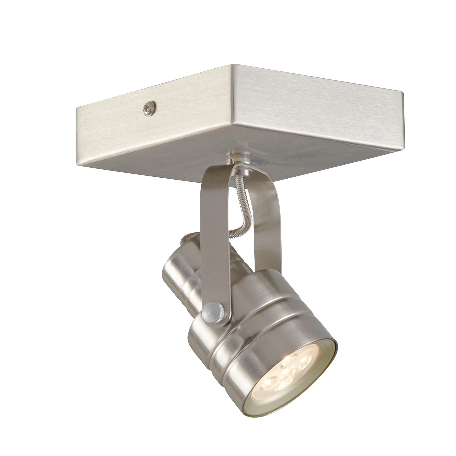 slide 3 of 6, allen + roth Cadigan 4.88-in 1 -Light Satin Nickel dimmable Integrated Modern/contemporary Flush Mount, 1 ct